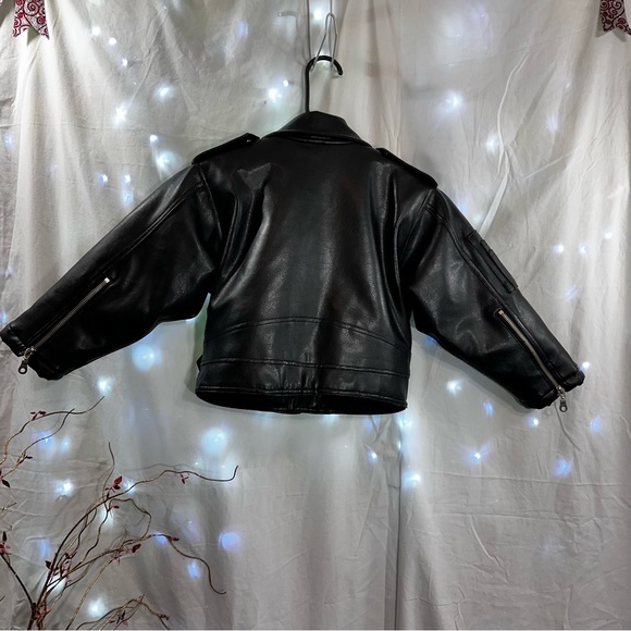 Black child’s size simulated leather jacket - Picture 8 of 9